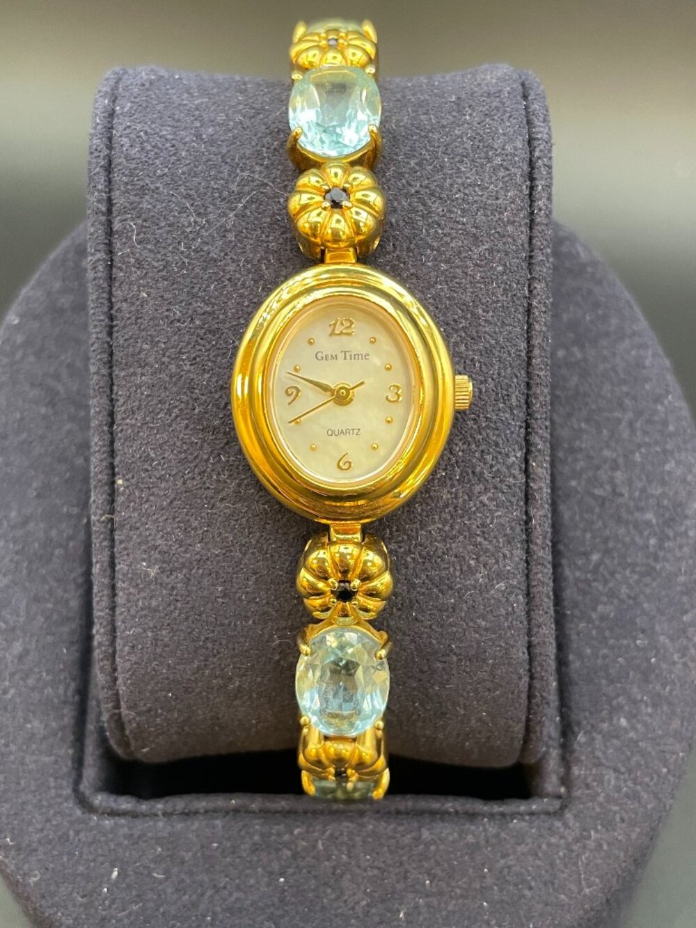 Working Topaz and Flower Gem Time Ladies Watch